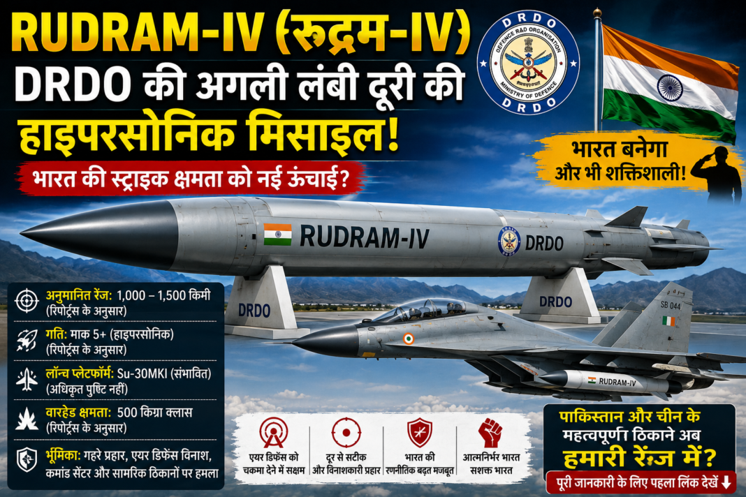 RudraM-IV DRDO ki 1,500 KM Long-Range Hypersonic Missile se Pakistan aur China ki Badhegi Tension (2) RudraM-IV DRDO ki 1,500 KM Long-Range Hypersonic Missile se Pakistan aur China ki Badhegi Tension (2)